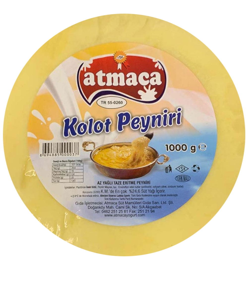 Atmaca Kolot Peyniri 1 kg | Az Tuzlu Muhlamalık Eritme Peynir