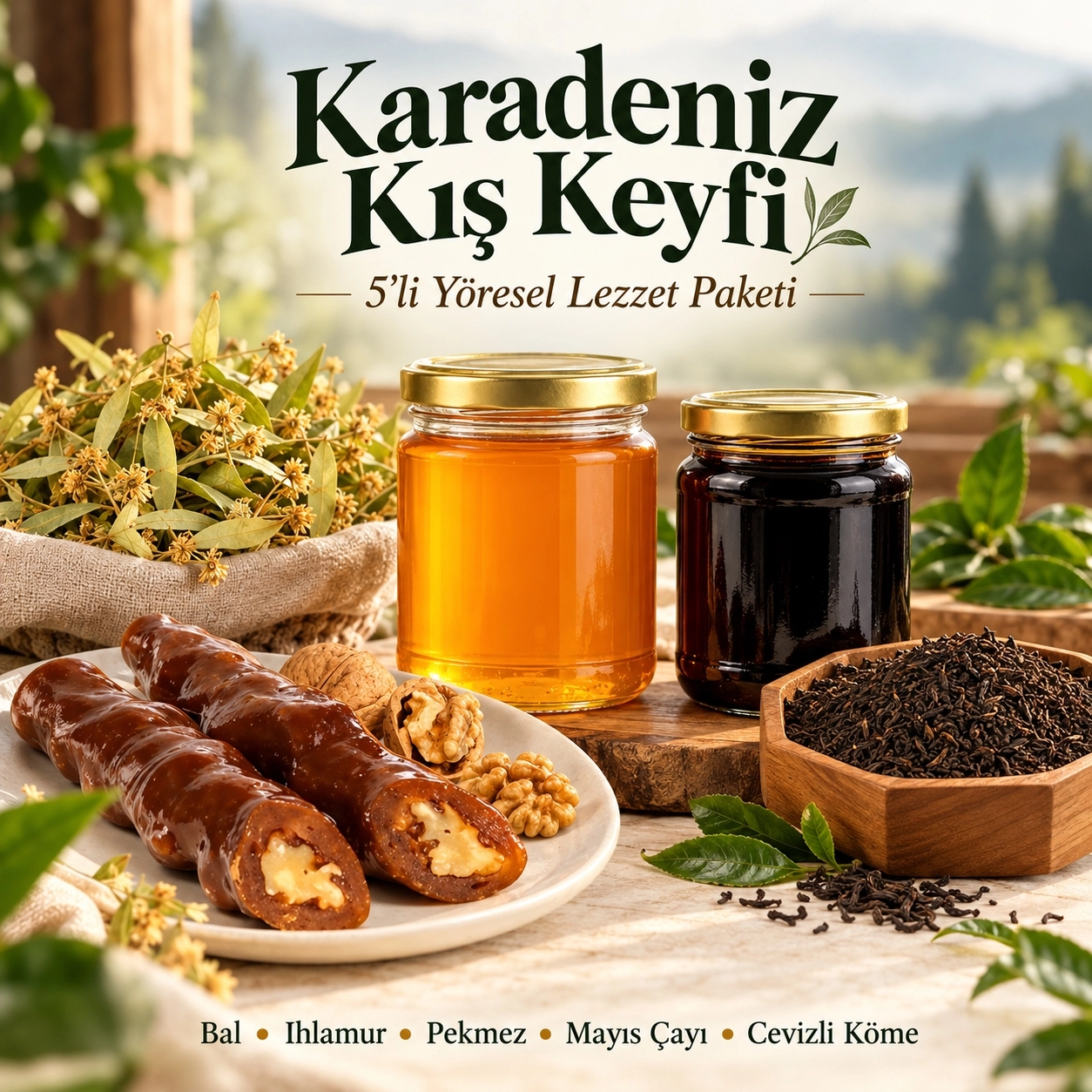 Karadeniz Kış Keyfi | Bal, Ihlamur, Pekmez, Çay ve Cevizli Köme