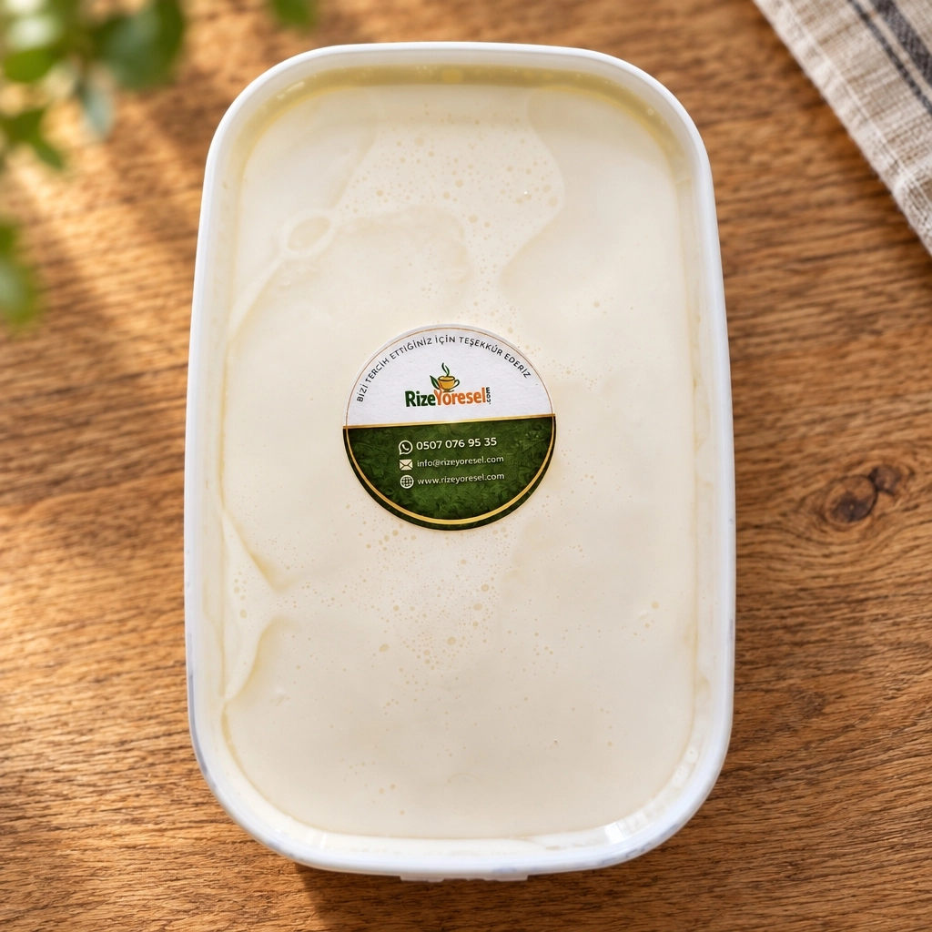 İnek Sütü Taze Kaymak (1 kg) | Hemşin Yaylası’ndan Geleneksel Kaymak